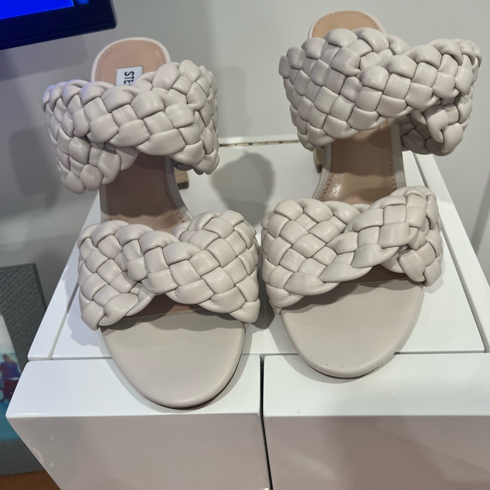 Steve Madden braided block heel.